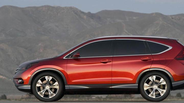 Side Pose Of 2012 Honda CR-V Concept In Red